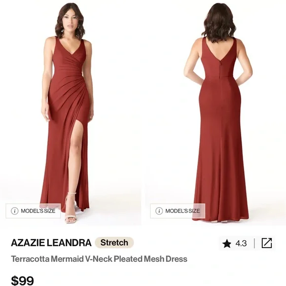 Azazie Leandra Terracotta bridesmaid dress - Picture 2 of 3